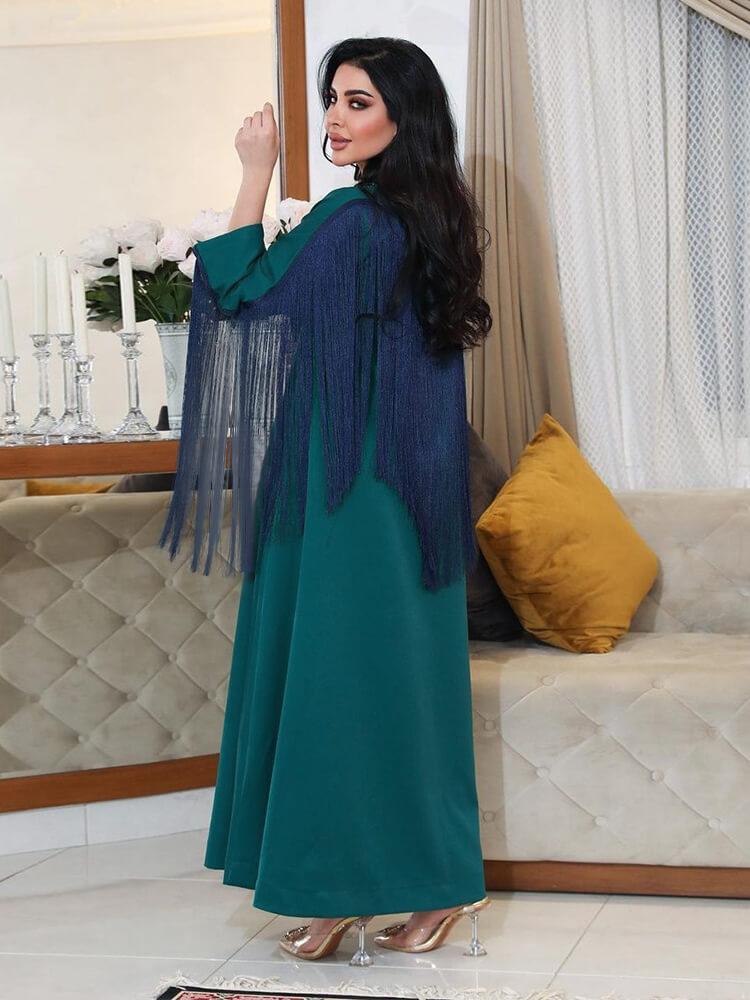 Rhinestone Tassel Robe Dress