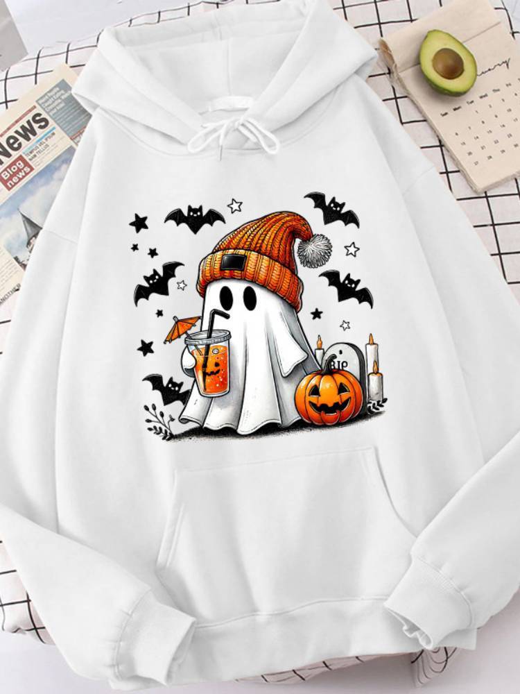 Halloween Ghost Pumpkin Bat Hoodie Sweatshirt