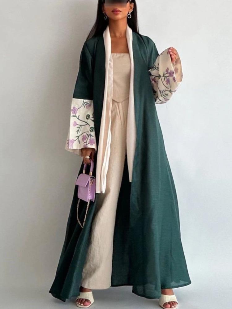 Embroidered Embroidered Loose Cardigan Robe Coat