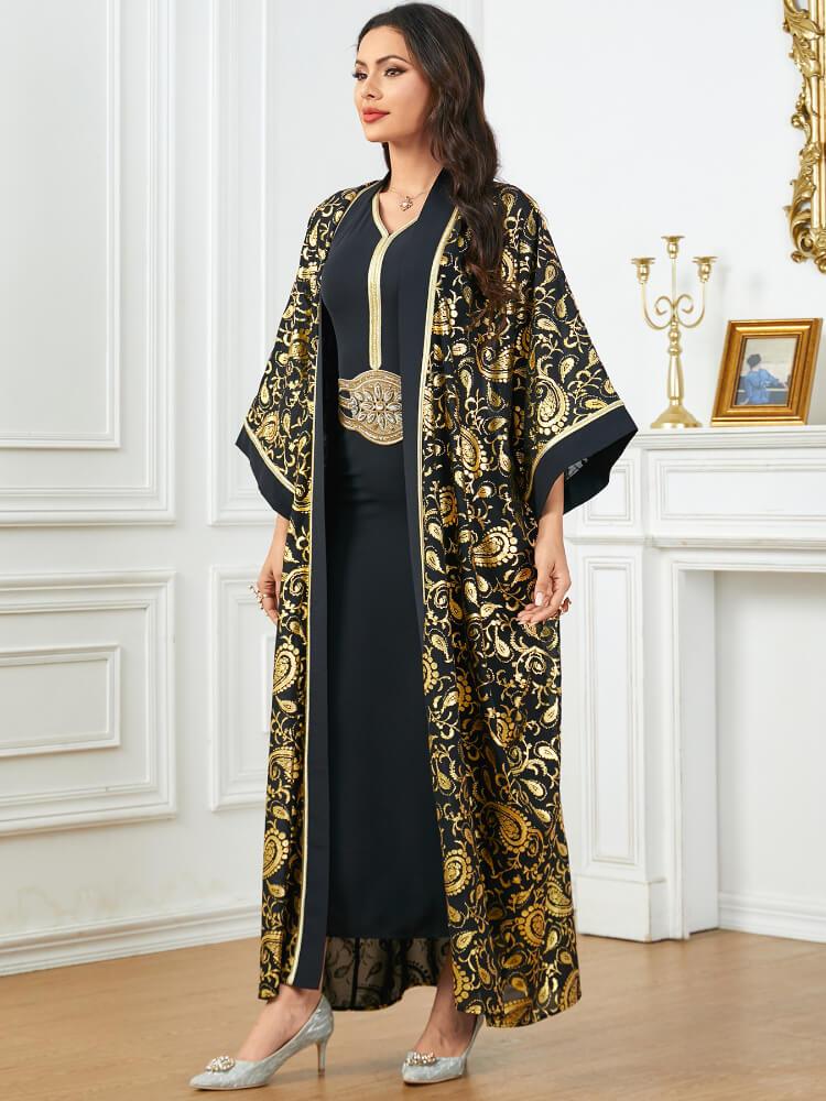 Gilded Robe Dress Two-piece Set (including Belt)